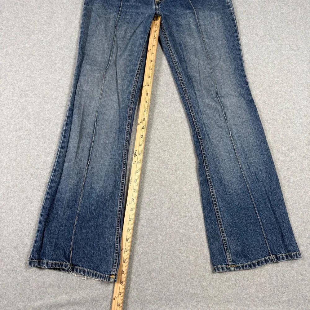 Xhilaration Vintage Y2K Flare Jeans Blue Seam Front Cotton Denim Size 5